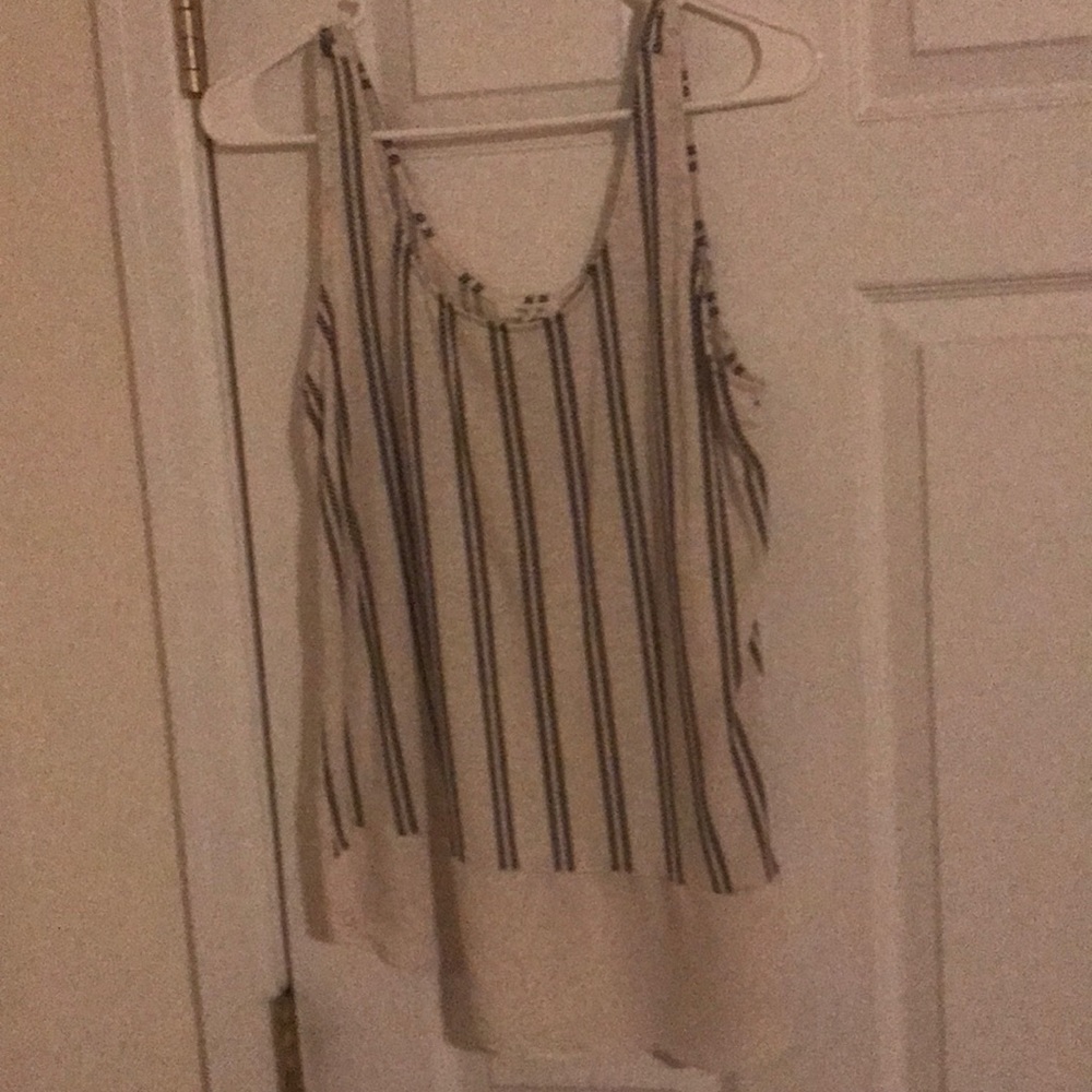 black and white striped tank top
